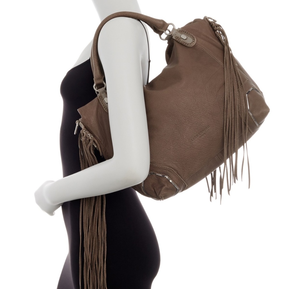 Liebeskind Berlin Kobe Blck Leather Fringe Satchel - Picture 7 of 8